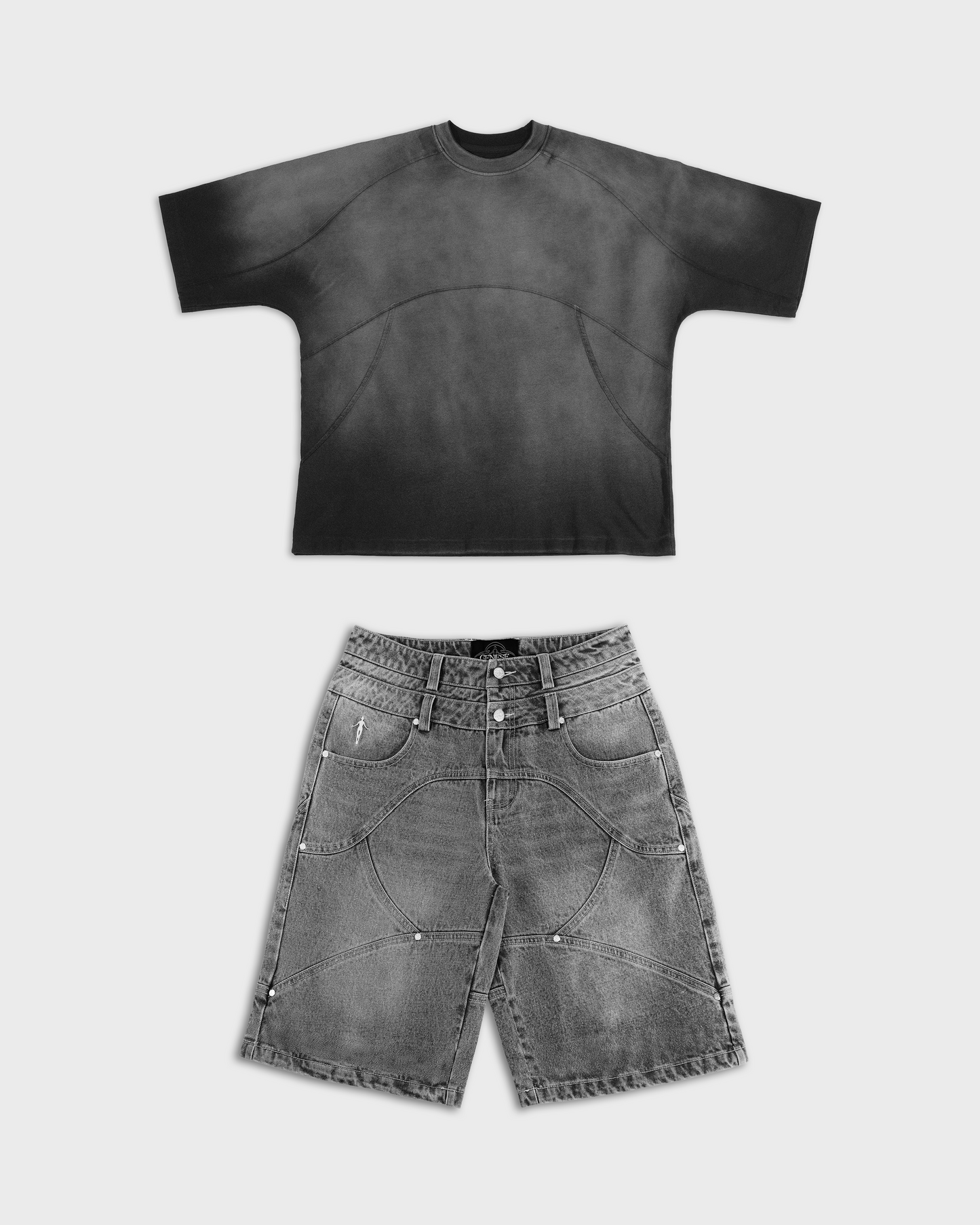 Stone_Grey Jort + T-shirt